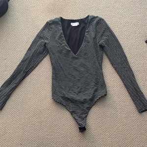 Lovers and Friends Stripped Long sleeve Bodysuit